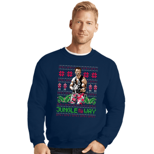 Shirts Crewneck Sweater, Unisex / Small / Navy Jingle All The Way Predator