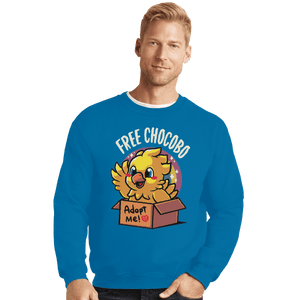 Shirts Crewneck Sweater, Unisex / Small / Sapphire Adopt A Chocobo