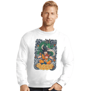 Shirts Crewneck Sweater, Unisex / Small / White Goku and Gohan