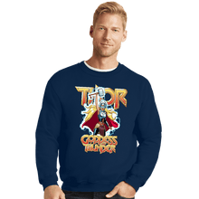 Load image into Gallery viewer, Daily_Deal_Shirts Crewneck Sweater, Unisex / Small / Navy Mighty Thor
