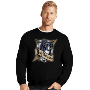 Shirts Crewneck Sweater, Unisex / Small / Black Hairy Pupper House Ruffinpaw