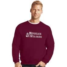 Load image into Gallery viewer, Secret_Shirts Crewneck Sweater, Unisex / Small / Maroon Muggles And Wizards
