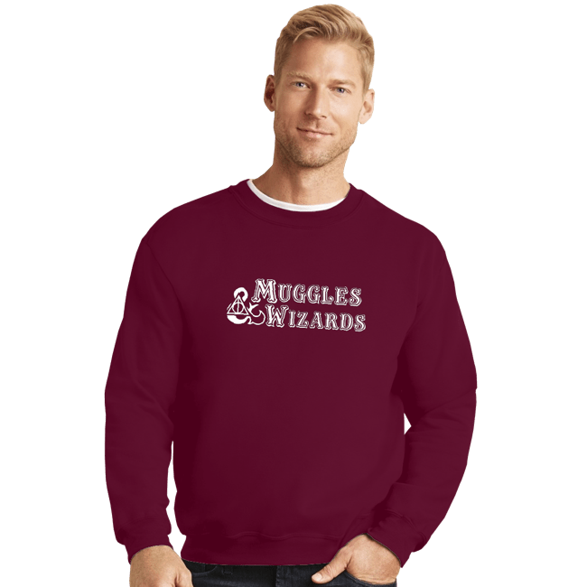 Secret_Shirts Crewneck Sweater, Unisex / Small / Maroon Muggles And Wizards