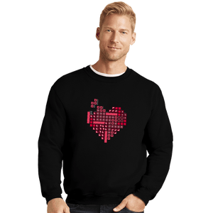 Daily_Deal_Shirts Crewneck Sweater, Unisex / Small / Black Retro Love
