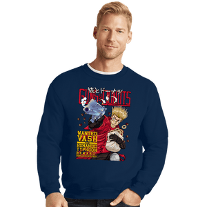 Daily_Deal_Shirts Crewneck Sweater, Unisex / Small / Navy Guns And Donuts