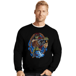 Daily_Deal_Shirts Crewneck Sweater, Unisex / Small / Black Ganondorf Crest