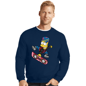 Daily_Deal_Shirts Crewneck Sweater, Unisex / Small / Navy Bart To The Future
