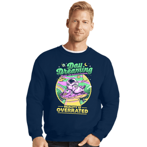 Secret_Shirts Crewneck Sweater, Unisex / Small / Navy Day Dreaming Astronaut