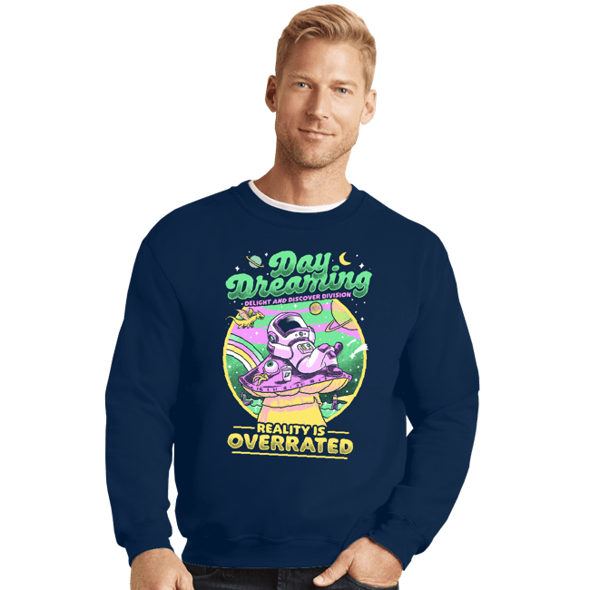 Secret_Shirts Crewneck Sweater, Unisex / Small / Navy Day Dreaming Astronaut