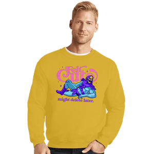 Daily_Deal_Shirts Crewneck Sweater, Unisex / Small / Gold Felt Cute