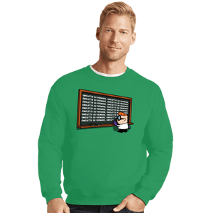 Daily_Deal_Shirts Crewneck Sweater, Unisex / Small / Irish Green French Chalkboard