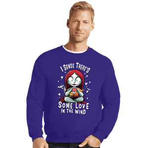 Daily_Deal_Shirts Crewneck Sweater, Unisex / Small / Violet Some Love In The Wind