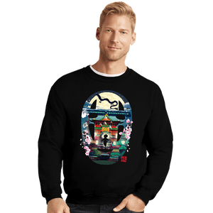 Daily_Deal_Shirts Crewneck Sweater, Unisex / Small / Black Spirited Journey