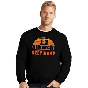 Daily_Deal_Shirts Crewneck Sweater, Unisex / Small / Black Vintage Beep Boop