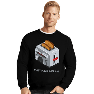 Daily_Deal_Shirts Crewneck Sweater, Unisex / Small / Black Frakking Toaster