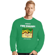 Load image into Gallery viewer, Last_Chance_Shirts Crewneck Sweater, Unisex / Small / Irish Green Retro Fire Swamp
