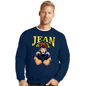 Daily_Deal_Shirts Crewneck Sweater, Unisex / Small / Navy Jean Grey 97