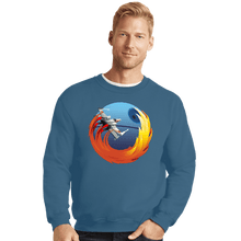 Load image into Gallery viewer, Shirts Crewneck Sweater, Unisex / Small / Indigo Blue Browsing No Moon
