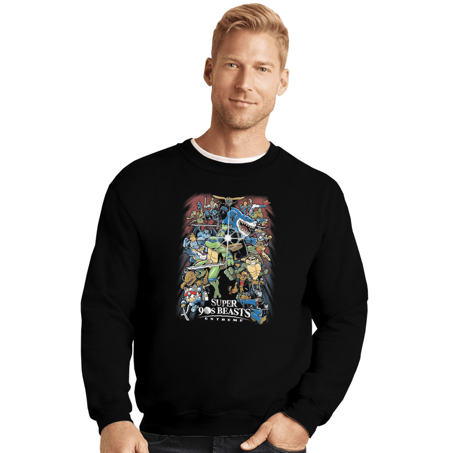Shirts Crewneck Sweater, Unisex / Small / Black Super '90s Beasts