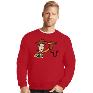 Secret_Shirts Crewneck Sweater, Unisex / Small / Red Snake In A Boot