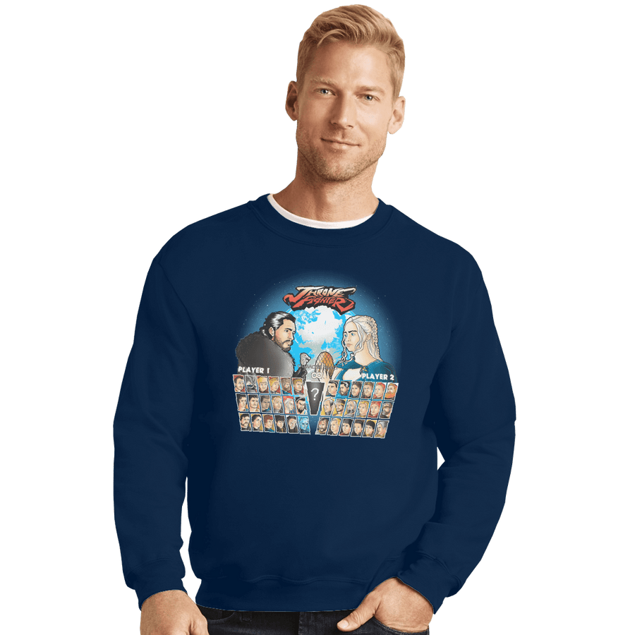 Shirts Crewneck Sweater, Unisex / Small / Navy Throne Fighter