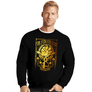 Daily_Deal_Shirts Crewneck Sweater, Unisex / Small / Black Smash Foil Crest