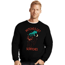 Load image into Gallery viewer, Daily_Deal_Shirts Crewneck Sweater, Unisex / Small / Black Witches Get Scritches
