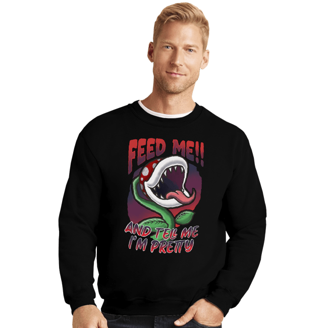 Secret_Shirts Crewneck Sweater, Unisex / Small / Black Piranha
