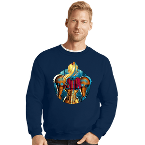 Daily_Deal_Shirts Crewneck Sweater, Unisex / Small / Navy Galactic Autumn
