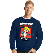 Load image into Gallery viewer, Daily_Deal_Shirts Crewneck Sweater, Unisex / Small / Navy Menace To Society
