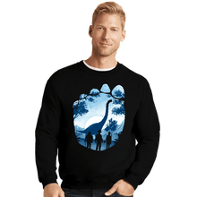 Load image into Gallery viewer, Daily_Deal_Shirts Crewneck Sweater, Unisex / Small / Black Brachiosaurus Footprint
