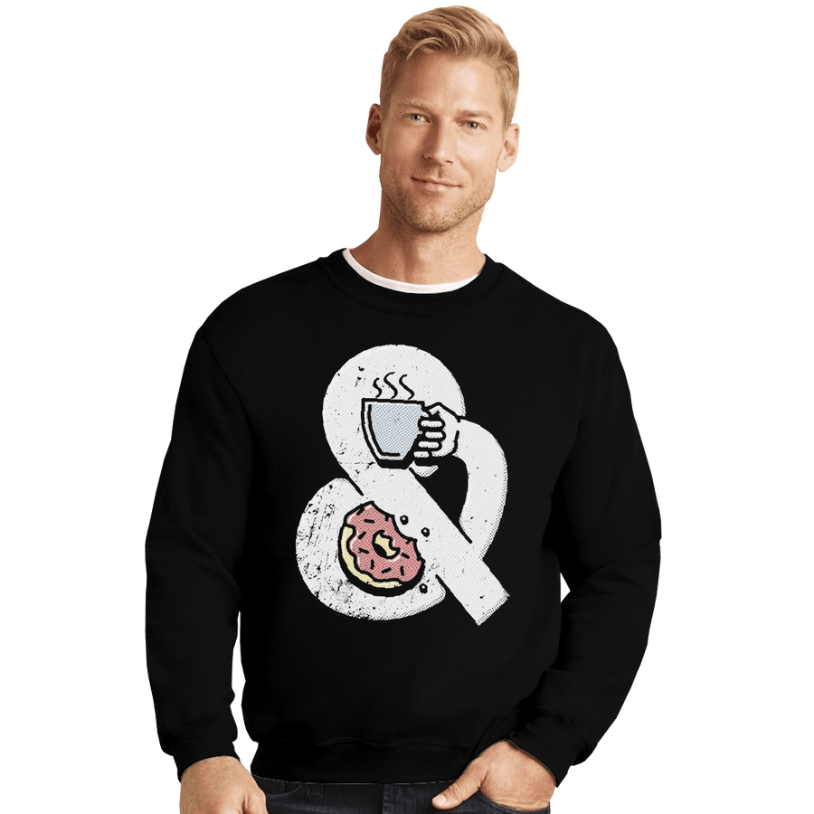 Shirts Crewneck Sweater, Unisex / Small / Black Coffee and Donuts