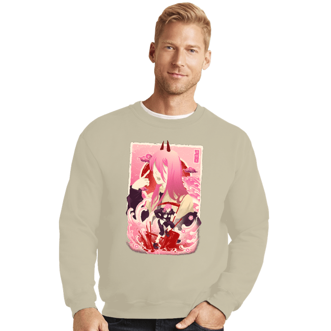 Daily_Deal_Shirts Crewneck Sweater, Unisex / Small / Sand Musha-e Power