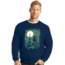 Load image into Gallery viewer, Shirts Crewneck Sweater, Unisex / Small / Navy Starry Paris Cats
