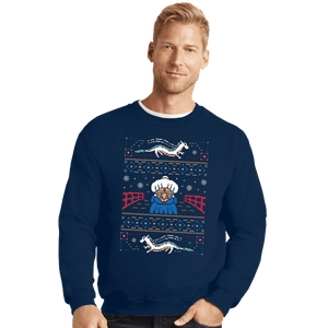 Shirts Crewneck Sweater, Unisex / Small / Navy Magical Japanese Folk Christmas Sweaters