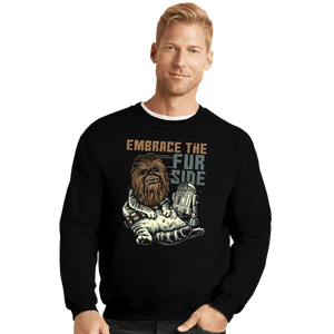 Daily_Deal_Shirts Crewneck Sweater, Unisex / Small / Black Wookie Cat