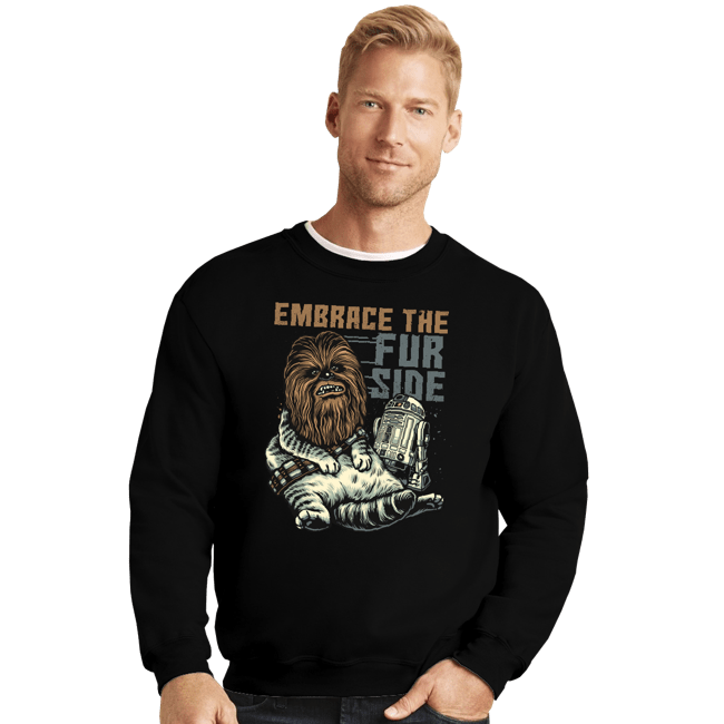 Daily_Deal_Shirts Crewneck Sweater, Unisex / Small / Black Wookie Cat