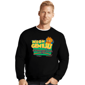 Secret_Shirts Crewneck Sweater, Unisex / Small / Black Garfield Evangelion