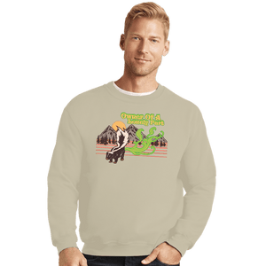 Daily_Deal_Shirts Crewneck Sweater, Unisex / Small / Sand Lonely Skunk