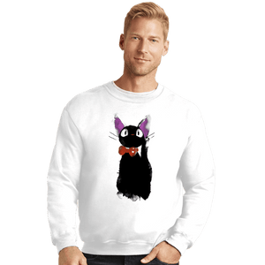 Shirts Crewneck Sweater, Unisex / Small / White Watercolor Cat