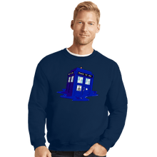 Load image into Gallery viewer, Daily_Deal_Shirts Crewneck Sweater, Unisex / Small / Navy Melting Tardis
