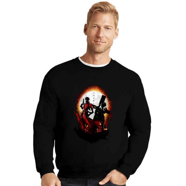 Daily_Deal_Shirts Crewneck Sweater, Unisex / Small / Black 60 Billion Double Dollar Man