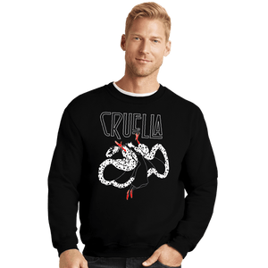 Shirts Crewneck Sweater, Unisex / Small / Black Cruella