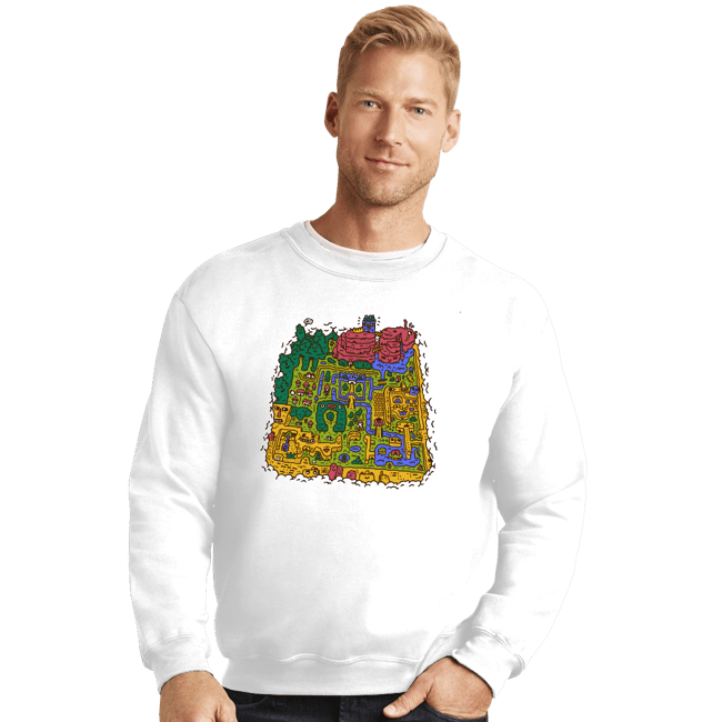 Secret_Shirts Crewneck Sweater, Unisex / Small / White Light World Map