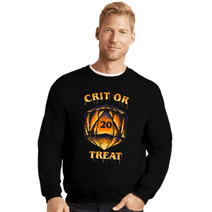 Daily_Deal_Shirts Crewneck Sweater, Unisex / Small / Black Crit Or Treat