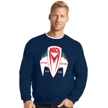 Load image into Gallery viewer, Daily_Deal_Shirts Crewneck Sweater, Unisex / Small / Navy Mach 5 Mifune Motors
