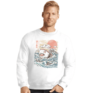 Shirts Crewneck Sweater, Unisex / Small / White Sharkiri Sushi