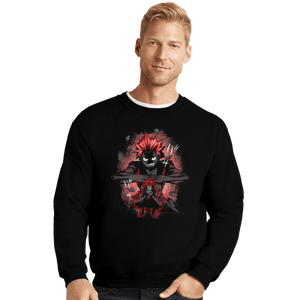 Shirts Crewneck Sweater, Unisex / Small / Black Red Riot Hero