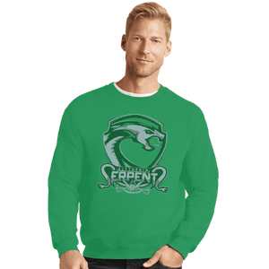 Shirts Crewneck Sweater, Unisex / Small / Irish Green Slytherin Serpents