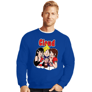 Shirts Crewneck Sweater, Unisex / Small / Royal Blue Cloud Comics